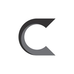 C letter 3D logo design vector