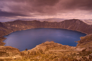 Quilatoa Crater Lake. Andes Ecuador. South America