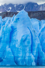 Chile, Patagonia, Torres del Paine National Park. Blue glacier and mountains. Credit as: Cathy & Gordon Illg / Jaynes Gallery / DanitaDelimont.com