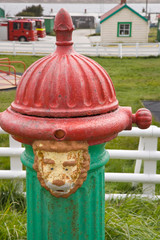South Atlantic, Falkland Islands, Stanley. Close-up of fire hydrant. 