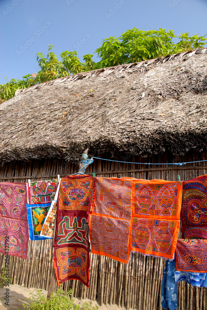 Canvas Prints central america, panama, san blas islands (aka kuna yala). colorful hand stitched molas made by the 