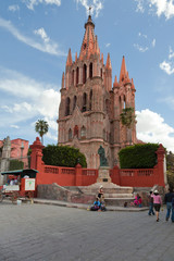 Naklejka na ściany i meble Mexico, San Miguel de Allende. Scenic of La Parroquia cathedral. Credit as: Don Paulson / Jaynes Gallery / DanitaDelimont.com