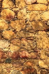Close-up of an old stone wall in El Triufo, Los Cabos area, Baja California, Mexico.