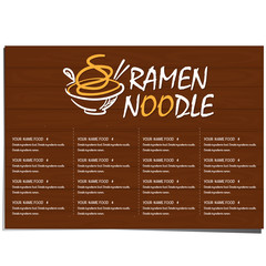 menu ramen noodle japanese food template design 