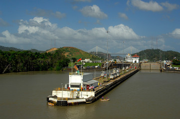 Central America, Panama, Panama Canal. Pedro Miguel Lock.