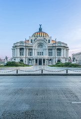 Mexico, Mexico City, Palacio de Bella Artes (Palace of Fine Arts) at Dawn