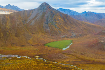 USA, Alaska, Brooks Range, Arctic National Wildlife Refuge. Aerial of mountains and river. Credit as: Don Paulson / Jaynes Gallery / DanitaDelimont.com