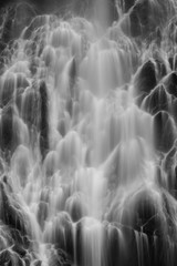 USA, Alaska, Valdez. B&W scenic of Horsetail Falls. Credit as: Don Paulson / Jaynes Gallery / DanitaDelimont.com
