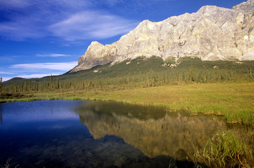 Reflection of mountain in lake, Gates To The Arctic National Park, Alaska, USA