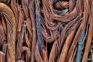 USA, Alaska, Chena Hot Springs. Scrap copper wire prepared for recycle. Credit as: Don Paulson / Jaynes Gallery / DanitaDelimont.com