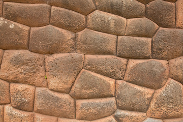 Fototapeta premium Peru, Chinchero, wall of Inca stones.