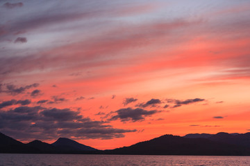 Sunset near Southernmost Alaska, Inside Passage, Southeast Alaska, USA