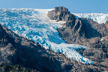 Hanging glacier, Harding Icefield, Kenai Fjords National Park, Alaska, USA.