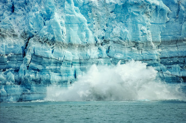 The Hubbard Glacier is tidewater glacier that calves frequently, Tongass National Forest, Alaska