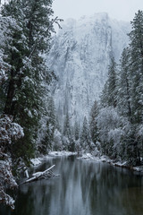 USA, California, Yosemite National Park. Winter landscape