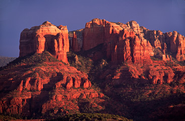 North America, USA, Arizona, Sedona. Cathedral Rock at sunset.