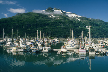 USA, Alaska, Boat Harbor, Whittier, Gateway to Prince William Sound.