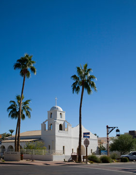 AZ, Arizona, Scottsdale, Old Town Scottsdale, Old Adobe Mission