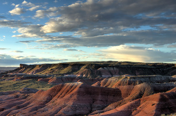The fiery red Painted Desert from Lacey Point in Petrified Forest National Park, Arizona.
