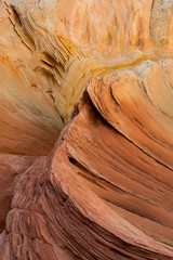 Usa, Arizona. Pastel abstract designs in sandstone cliff at Vermillion Cliffs National Monument