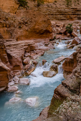 Havasu Creek. Mineral colored Water. Grand Canyon. Arizona. USA.