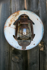 Obraz na płótnie Canvas Randsberg, California, USA. Living ghost town. Antique oil lamp.