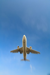 Fototapeta na wymiar Airplanes coming in for landing, San Diego International Airport, California, USA