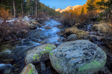 USA, California, Sierra Nevada Range. Rock Creek cascades. 