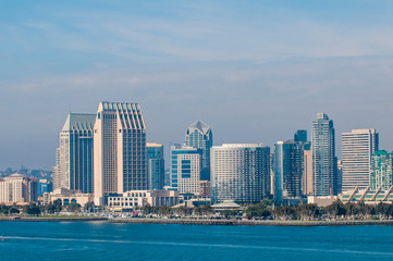 Fototapeta premium San Diego skyline and harbor, San Diego, California.
