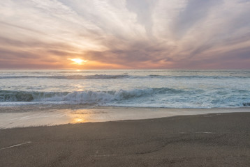 Fototapeta na wymiar USA, California, Point Reyes National Seashore, Point Reyes Beach Sunset
