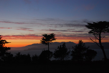 Sunset on the Pacific Coast, San Francisco, California