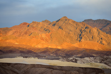 USA, California, Death Valley, Sunset on the hills above Furnace Creek.