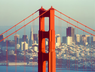 Golden Gate Bridge, Downtown San Francisco, California