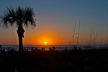 USA, Florida, Sarasota, Sunset, Crescent Beach Siesta Key Sunset