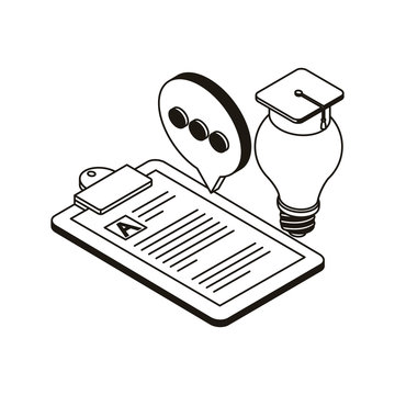 set of icons with curriculum vitae on white background