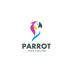 Parrot Logo Design Vector Stock