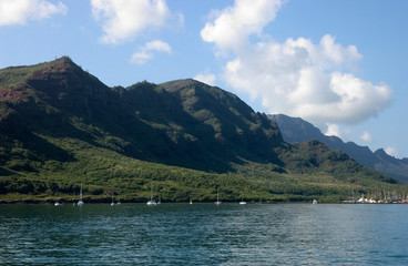 USA, Hawaii, Kauai, entrance to Nawiliwili Harbor. 