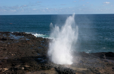 South Kauai, Lawa'i Road, Po'ipu, Spouting Horn. 