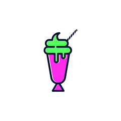 milkshake vector illustration line art style download quality