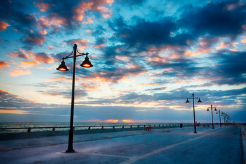 Early Morning along Atlantic Ocean and the Key West Pier