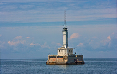 A view of Gray's Reef Lighthouse in Northern Lake Michigan  between Sturgeon Bay and Beaver Island MI. © Joe Restuccia III/Danita Delimont