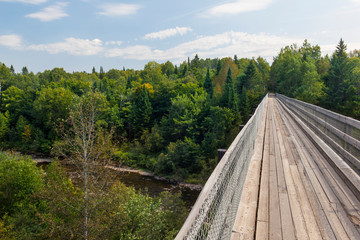Monticello Trestle. The International Appalachian Trail follows this multi-use rail trail in Monticello, Maine.