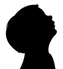 a boy head silhouette vector