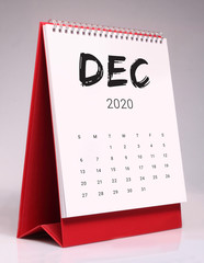 Simple desk calendar 2020 - December