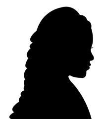 a girl head silhouette vector