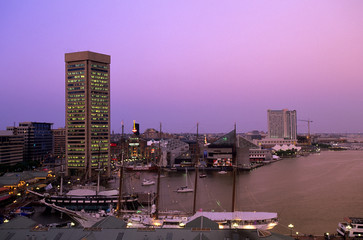 Baltimore at night, Maryland, USA