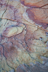 Usa, Nevada, Valley of Fire State Park. Erosion shaped abstract design from layered sandstone.