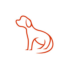 Sitting Dog Line Art Monoline Logo Templates
