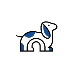 Obraz premium Sitting Dog Line Art Monoline Logo Templates