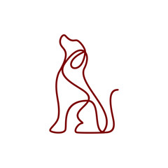 Sitting Dog Line Art Monoline Logo Templates